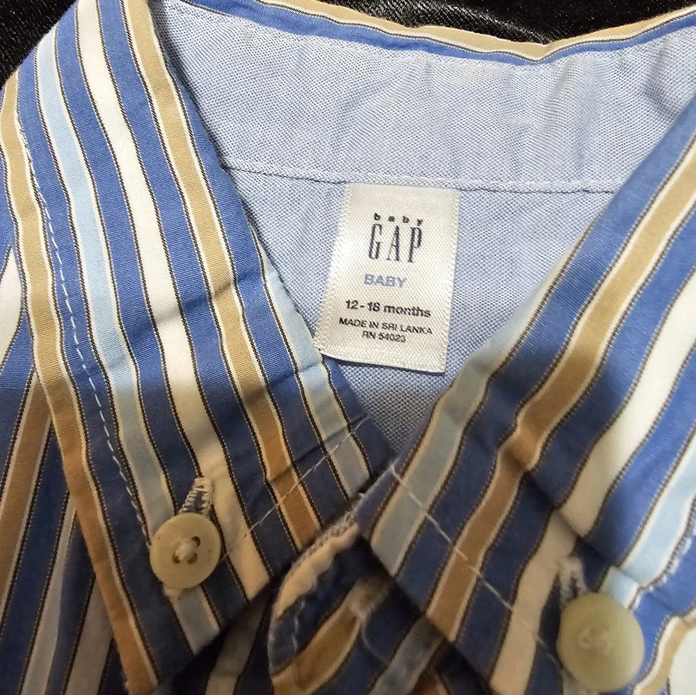 Y2K Baby Gap 12–18M Dress Shirt‎ & Brown Pants Outfit Set NWT Brannan Bear